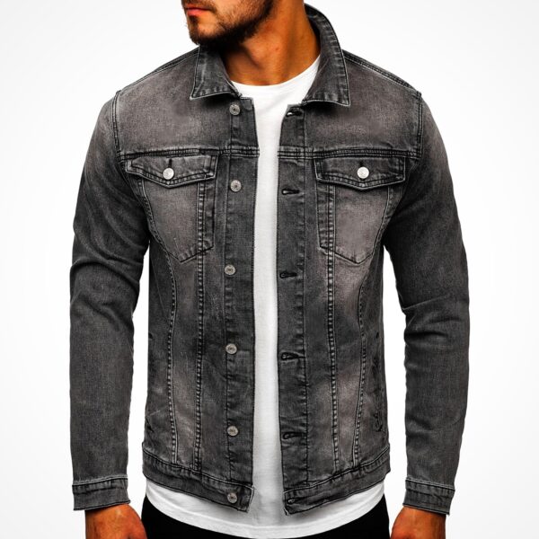 Chaqueta de Jean Gris para Hombre - Estilo urbano y moderno