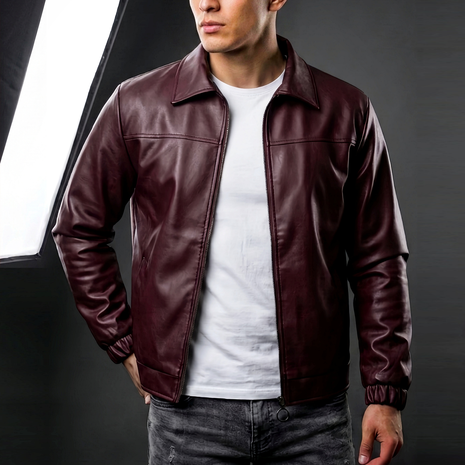 Cazadora Vino Tinto - Estilo Versátil - Perfecta para Tu Look - ¡Compra Ahora!